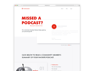 SummaryCast homepage design homepage podcast responsive summary ui ux web website