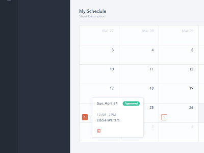 Schedule Dashboard Home app clean employees flat gif saas schedule ui ux webdesign