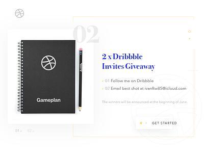 2x Dribbble Invites card dribbble giveaway invite prospects