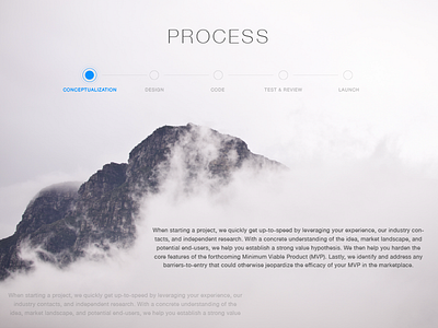 Uhray - Process section flat mobile one page responsive startup typography website