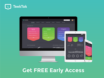 TeekTak - Get FREE Early Access animation early access freelancers project tasks teektak timer tracking web app