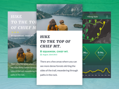 Hike Stats Shot Adrian Sule app design green homepage ios9 iphone6s map minimalist simple ui web