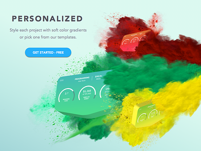 Dribbble Themes app colors explosion personalized responsive styles themes web app website