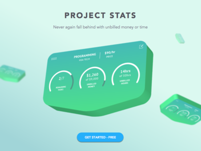 Project Stats section app billing responsive stats web app website widgets