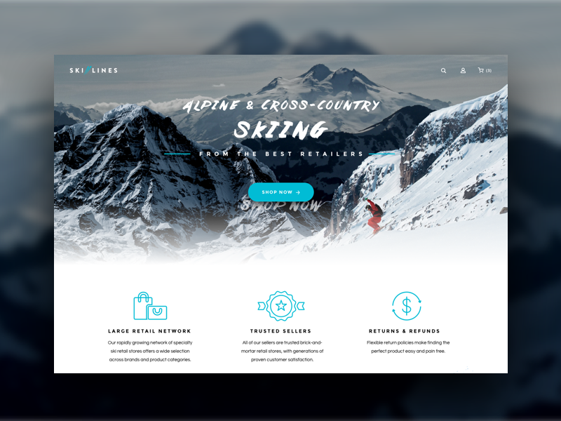 Ski Lines - ecommerce by Adrian Sule on Dribbble