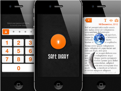 Safe Diary App preview app browser crop diary ios iphone 4 journal lock secure splash screen text flow top navigation
