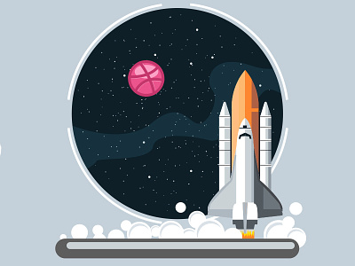 Star Space dribbble space starship
