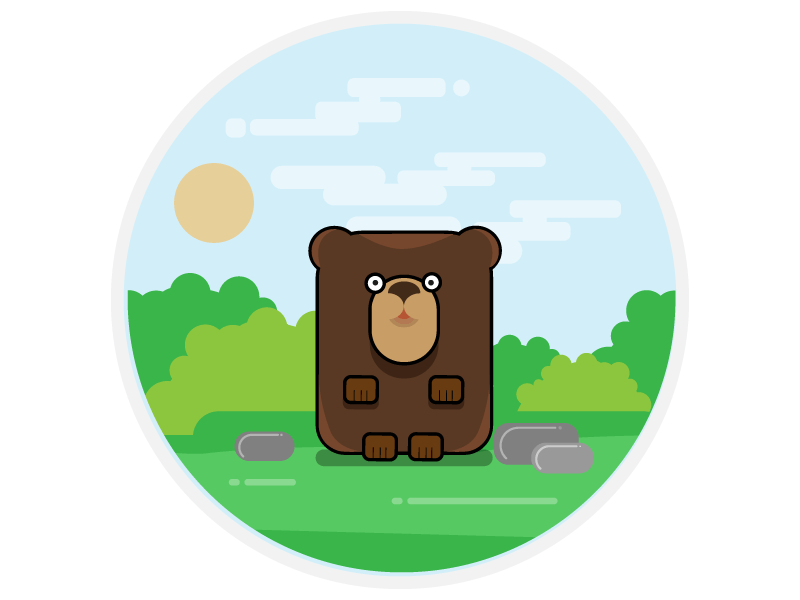 Bear bear flat design illustration