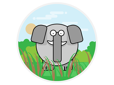 Elephant 2d animals elephant flat illustration