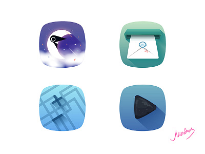 Monument Valley icons design icons illustration