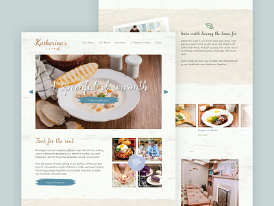 Katherine's Cafe Marketing Website cafe food layout marketing site restaurant ui design ux design web design