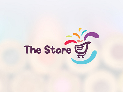 The Store Happiness app application brand building cart colors different perspective face logo mall mark market shop smile store