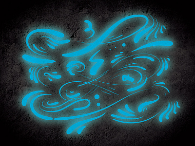 Smudge on the wall brush concrete digital glow graphic mural paint painting smudge wall