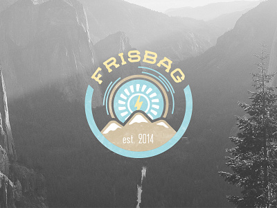 Frisbag bag circle disk frisbee logo mountain sport sun