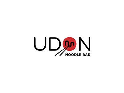 Udon c2 asia bowl chopsticks dipe food japan logo modern noodle red restaurant