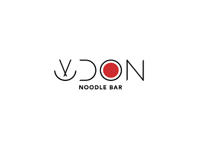 Udon c3 asia bowl chopsticks dipe food japan logo modern noodle red restaurant