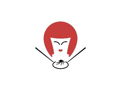 Chinese Basket alt china chinese dipe face food girl logo noodle restaurant simple woman