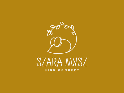Szara Mysz Kids Concept animal dipe geometric kids leaf line art logo mouse simple store