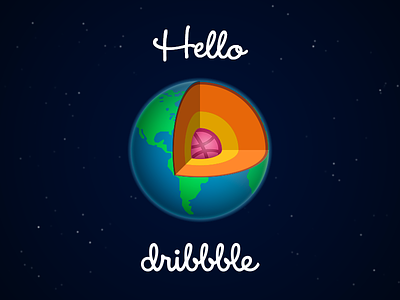 First Shot core debut design dribbble hello illustration planet