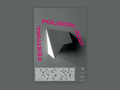 Poligon 6 Poster design festival graphic design gtamerica literature magenta origami paper poster type typography