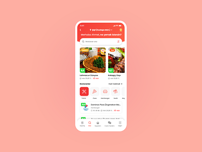 Yemeksepeti App Redesign app design flat food minimal online order ui ux