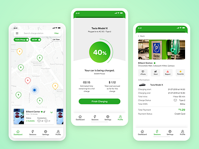 Electric Car Charger App app car charger design electric mobile online ui ux