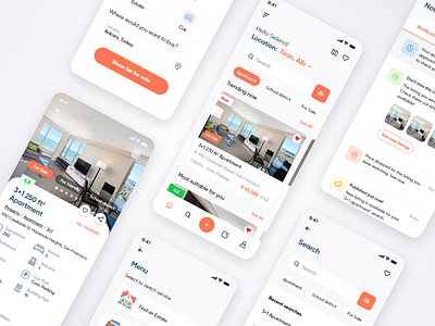 Real Estate Mobile App apartment app application clean design home home rent housing minimal minimalist online penthouse product properties property real estate ui ux xd