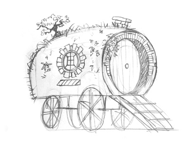 Hobbit Trailer / Caravan Concept bag end bilbo concept hobbit lord of the rings sketch whimsy