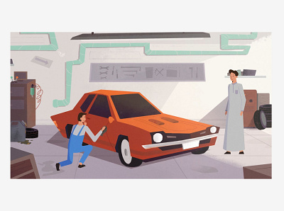 Carhub garage illustration car garage illustration mechanic