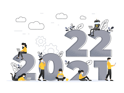 2022 character concept design flat illustration logo vector web