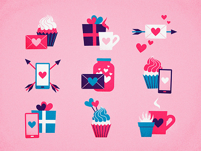 Valentine's Day Icon Set flat icon love romantic valentines vector