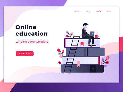 Online Education v.3 character concept design flat illustration landing page vector web