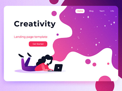 Creativity character concept design flat illustration landing page technology template vector web