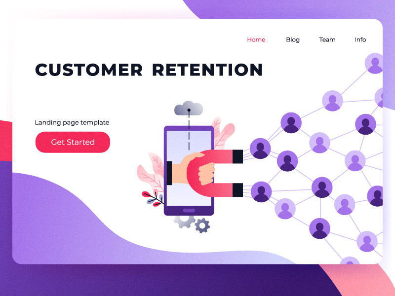 Customer Retention Landing Page by Tanya Bosyk on Dribbble