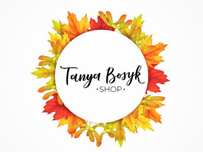 Shop Header autumn banner business concept design foliage illustration lettering raster