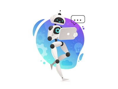 Artificial Intelligence artificial intelligence character concept design flat illustration robot technology vector