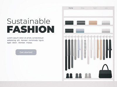 Sustainable fashion clothing concept design eco friendly fashion flat illustration page slow fashion sustainable ui vector wardrobe web