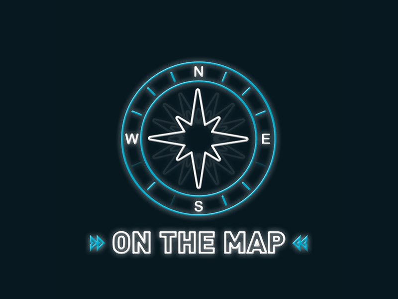 Onthemap Neon Icon animation compass icon illustration neon sign