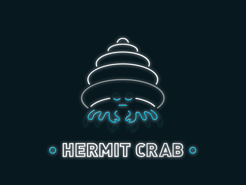 Hermit Crab Icon animation crab fish hermit icon illustration mrcrabs neon ocean sea sign