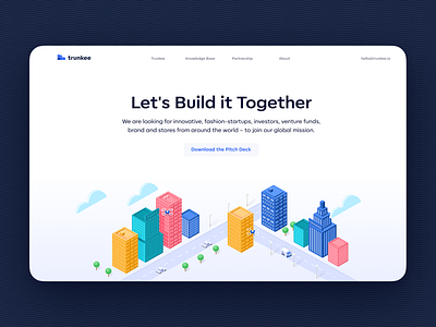 Trunkee Website // Partnership Page 3d city design illustration skyline trunkee ui ui design ux ux design vector website website design