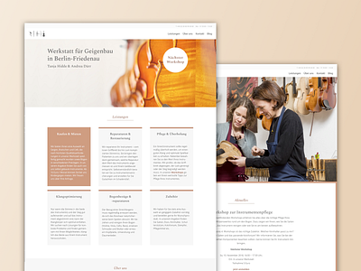 Website for Violin Making in Berlin berlin branding minimal screendesign website
