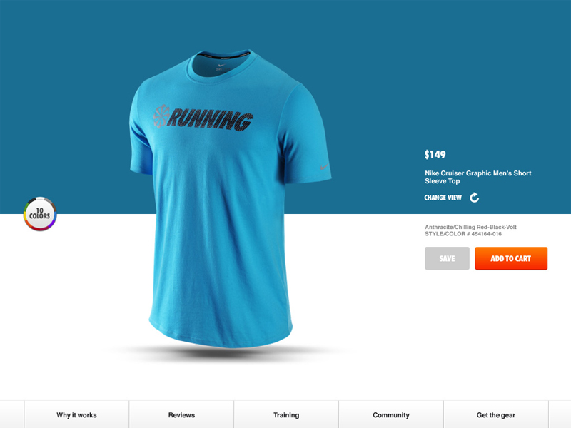 Nike Product Detail Page by Matt Schreiber on Dribbble