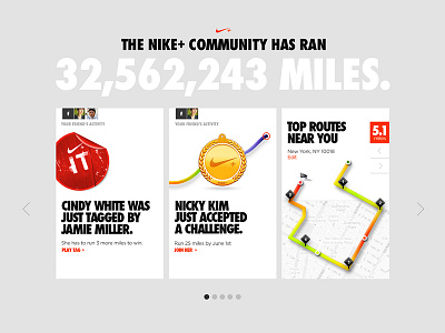 Nike+ Activity Module nike nike.com nikeplus ui