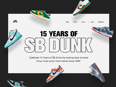 15 Years Nike SB Dunk Archive animation design javascript nike sb sb dunk