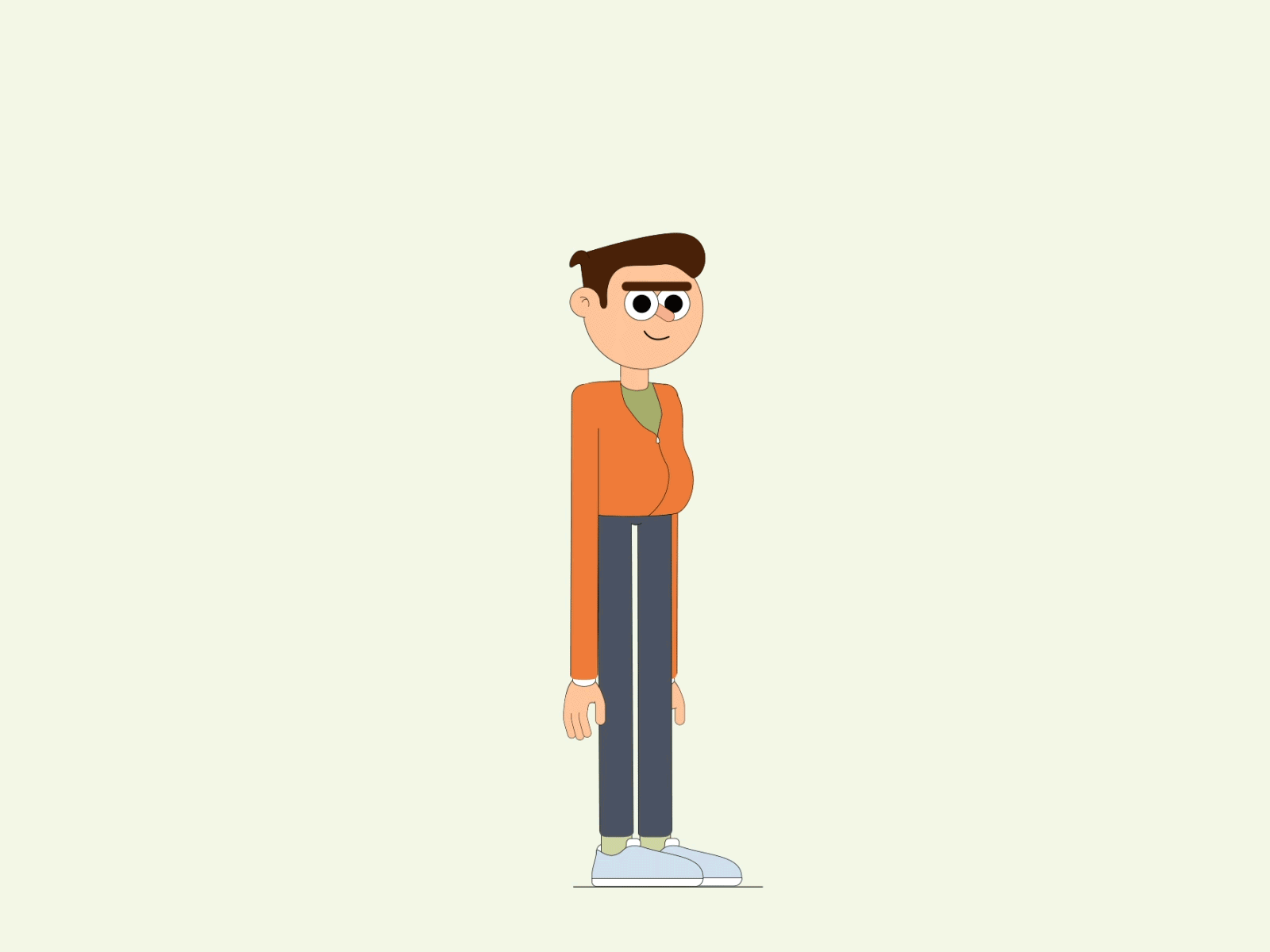 Hey, meet Alfred! 2d after effects alfred animation belly character character animation character design gif illustration jump loop
