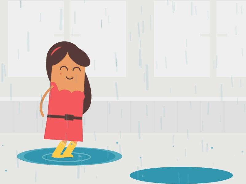 Teasing II - Petit Book Animé de Bucharest after effects animation bucharest character jump loop rain water