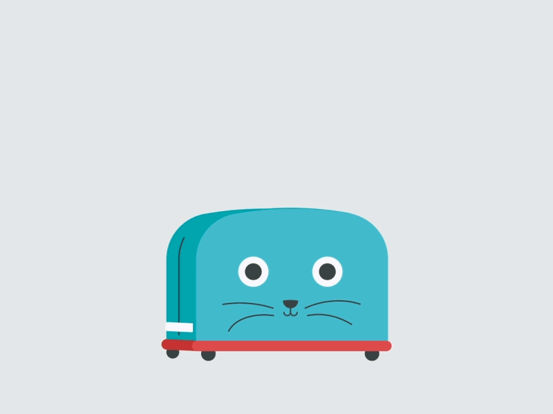 Toaster Cat 2d after effects animation cat character design food gif