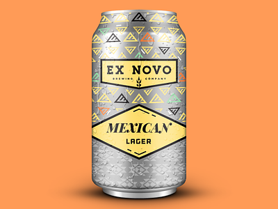 Mexican Lager aluminum beer can ex novo mexican pattern print summer
