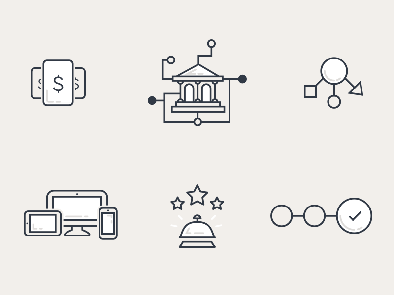 Icons for SEED stroked outline illustration icons icon reception bell devices banking pricing