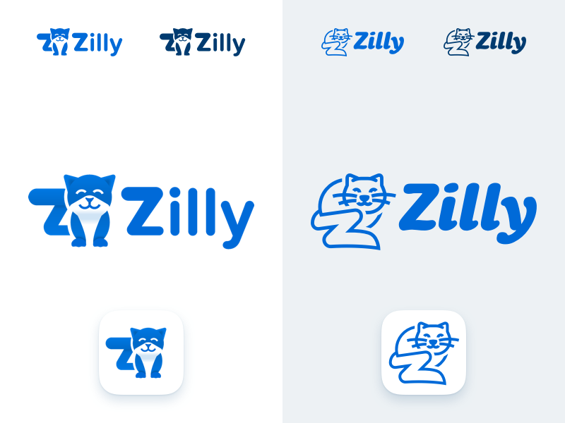 Zilly Logos app icon z cat mark identity brand logo